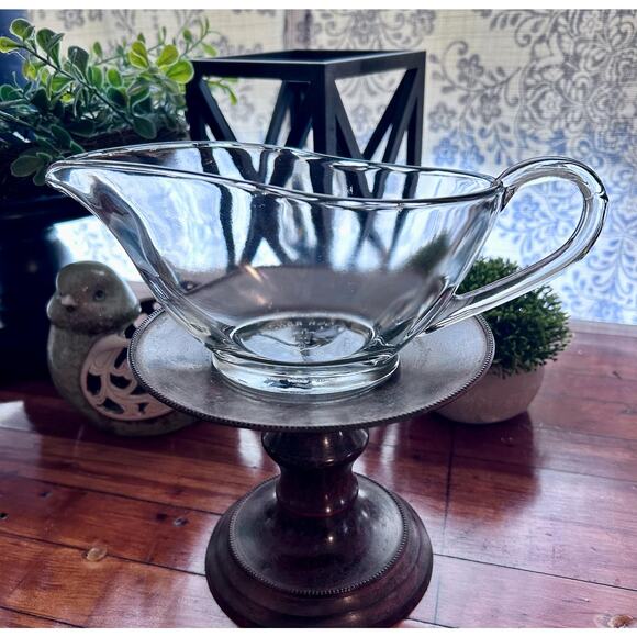 Vintage Clear Glass Anchor Hocking Gravy Boat # 1043 - Picture 1 of 5